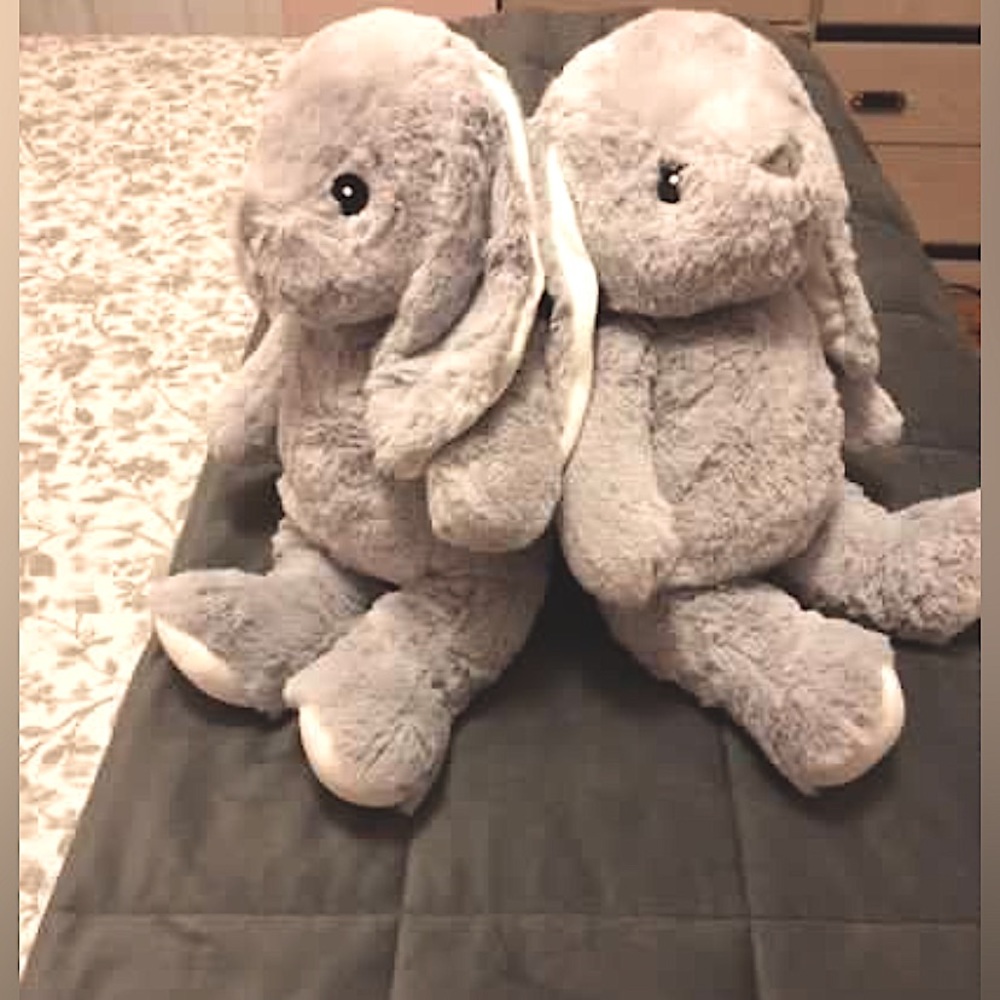 Miniso grey stuffed animals (bunnies)